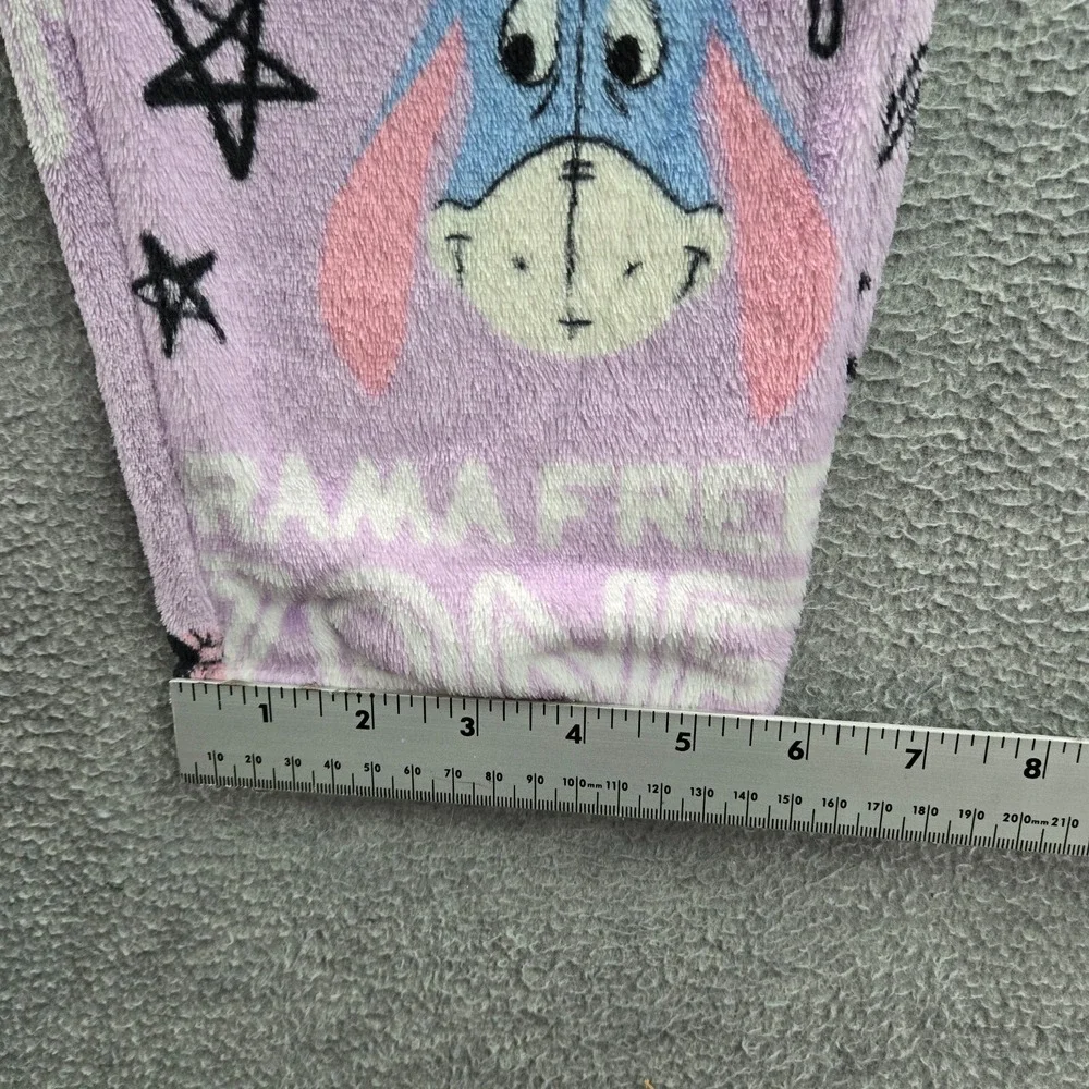 Disney Women Sleepwear Large Purple Pajama Pants Eeyore Drama Free Zone Fleece - Picture 6 of 13